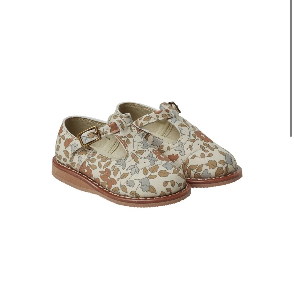 Rylee + Cru Floral Kids Shoes - Cream and Brown